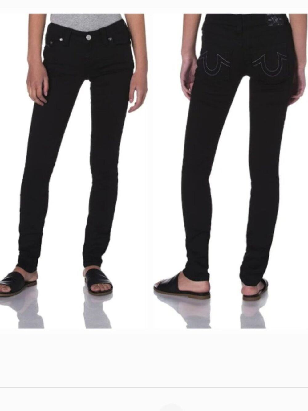 True Religion Black Stella Low Rise Skinny Jeans NWOT Size 27